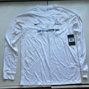 Nike Dri-Fit White soccer jersey with #21 on the back